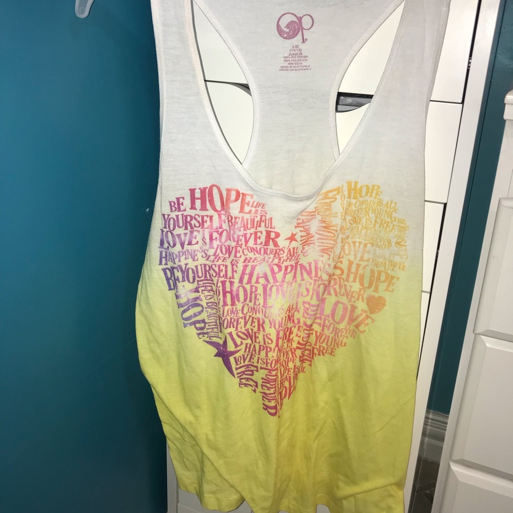 White and yellow tank top